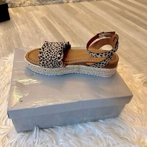 Pierre Dumas Black and Cream Spotted Espadrille Sandal